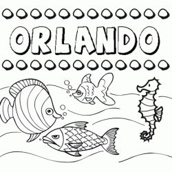 Dibujos de los nombres. Nombre Orlando para pintar, colorear e imprimir