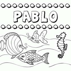 Dibujos de los nombres. Nombre Pablo para pintar, colorear e imprimir