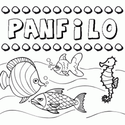 Dibujos de los nombres. Nombre Pánfilo para pintar, colorear e imprimir