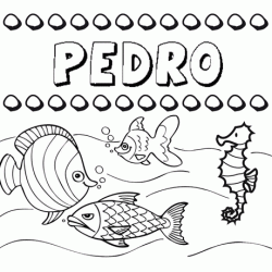 Dibujos de los nombres. Nombre Pedro para pintar, colorear e imprimir