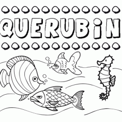 Dibujos de los nombres. Nombre Querubín para pintar, colorear e imprimir