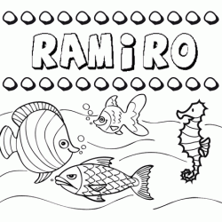 Dibujos de los nombres. Nombre Ramiro para pintar, colorear e imprimir
