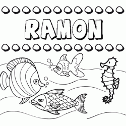 Dibujos de los nombres. Nombre Ramón para pintar, colorear e imprimir