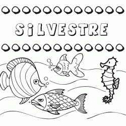 Dibujos de los nombres. Nombre Silvestre para pintar, colorear e imprimir