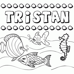 Dibujos de los nombres. Nombre Tristán para pintar, colorear e imprimir