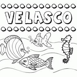 Dibujos de los nombres. Nombre Velasco para pintar, colorear e imprimir