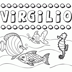 Dibujos de los nombres. Nombre Virgilio para pintar, colorear e imprimir
