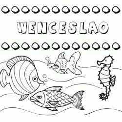 Dibujos de los nombres. Nombre Wenceslao para pintar, colorear e imprimir