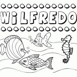 Dibujos de los nombres. Nombre Wilfredo para pintar, colorear e imprimir