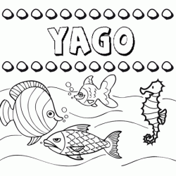 Dibujos de los nombres. Nombre Yago para pintar, colorear e imprimir