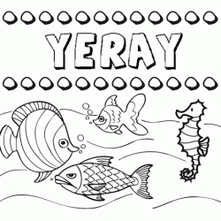 Dibujos de los nombres. Nombre Yeray para pintar, colorear e imprimir