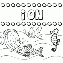 Dibujos de los nombres. Nombre Ion para pintar, colorear e imprimir