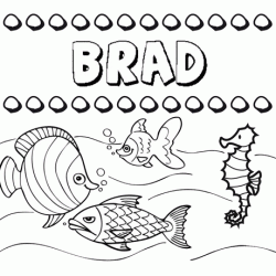 Dibujos de los nombres. Nombre Brad para pintar, colorear e imprimir