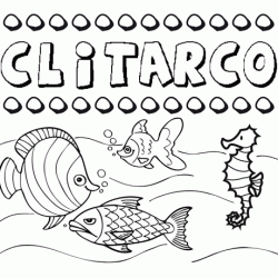 Dibujos de los nombres. Nombre Clitarco para pintar, colorear e imprimir