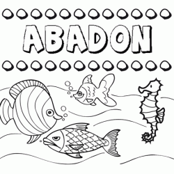 Dibujos de los nombres. Nombre Abadón para pintar, colorear e imprimir