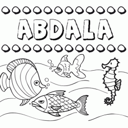 Dibujos de los nombres. Nombre Abdalá para pintar, colorear e imprimir