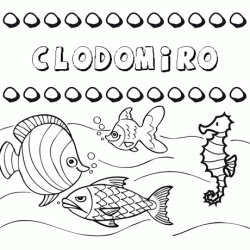 Dibujos de los nombres. Nombre Clodomiro para pintar, colorear e imprimir