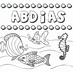 Dibujos de los nombres. Nombre Abdías para pintar, colorear e imprimir