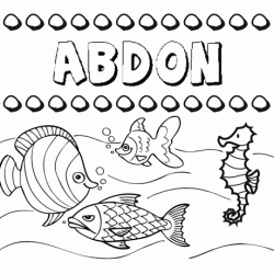 Dibujos de los nombres. Nombre Abdón para pintar, colorear e imprimir