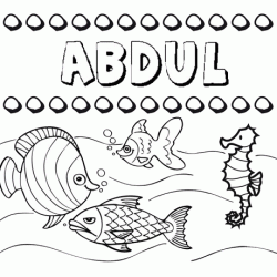 Dibujos de los nombres. Nombre Abdul para pintar, colorear e imprimir