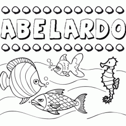 Dibujos de los nombres. Nombre Abelardo para pintar, colorear e imprimir
