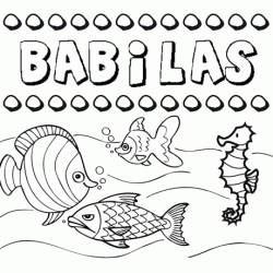 Dibujos de los nombres. Nombre Bábilas para pintar, colorear e imprimir