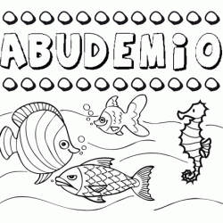 Dibujos de los nombres. Nombre Abudemio para pintar, colorear e imprimir