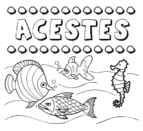 Dibujos de los nombres. Nombre Acestes para pintar, colorear e imprimir