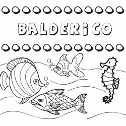 Dibujos de los nombres. Nombre Balderico para pintar, colorear e imprimir