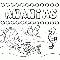 Dibujos de los nombres. Nombre Ananias para pintar, colorear e imprimir