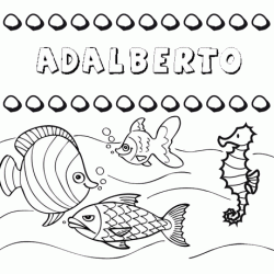 Dibujos de los nombres. Nombre Adalberto para pintar, colorear e imprimir