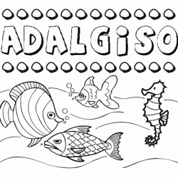 Dibujos de los nombres. Nombre Adalgiso para pintar, colorear e imprimir