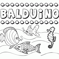Dibujos de los nombres. Nombre Balduino para pintar, colorear e imprimir