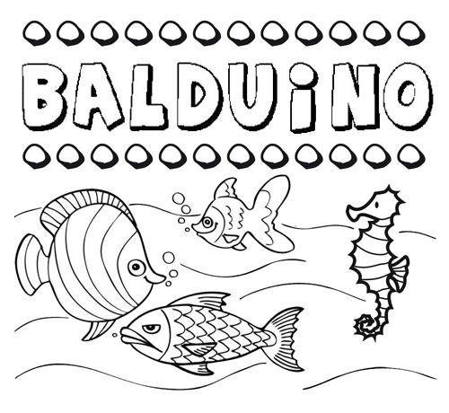 Dibujos de los nombres. Nombre Balduino para pintar, colorear e imprimir