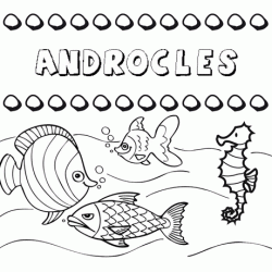 Dibujos de los nombres. Nombre Androcles para pintar, colorear e imprimir