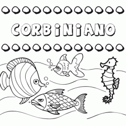 Dibujos de los nombres. Nombre Corbiniano para pintar, colorear e imprimir