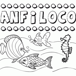 Dibujos de los nombres. Nombre Anfiloco para pintar, colorear e imprimir