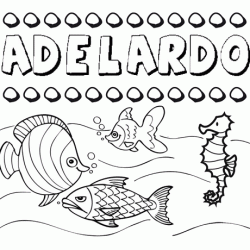 Dibujos de los nombres. Nombre Adelardo para pintar, colorear e imprimir