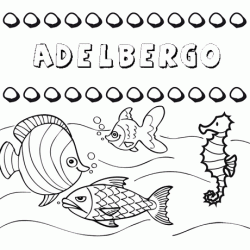 Dibujos de los nombres. Nombre Adelbergo para pintar, colorear e imprimir