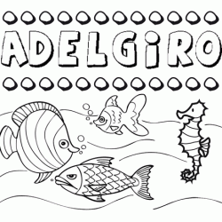 Dibujos de los nombres. Nombre Adelgiro para pintar, colorear e imprimir