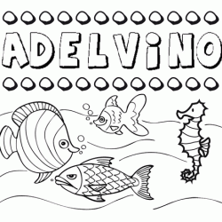 Dibujos de los nombres. Nombre Adelvino para pintar, colorear e imprimir