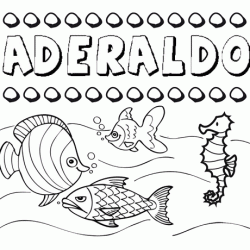 Dibujos de los nombres. Nombre Aderaldo para pintar, colorear e imprimir