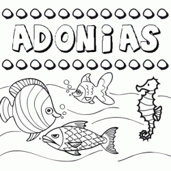 Dibujos de los nombres. Nombre Adonias para pintar, colorear e imprimir