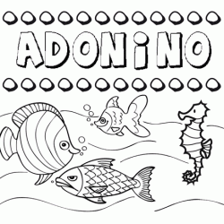 Dibujos de los nombres. Nombre Adonino para pintar, colorear e imprimir