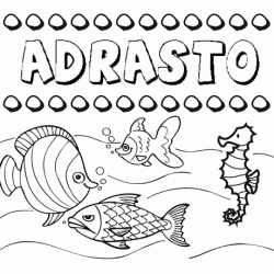 Dibujos de los nombres. Nombre Adrasto para pintar, colorear e imprimir