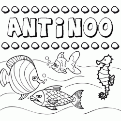 Dibujos de los nombres. Nombre Antinoo para pintar, colorear e imprimir