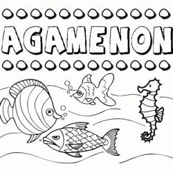 Dibujos de los nombres. Nombre Agamenón para pintar, colorear e imprimir