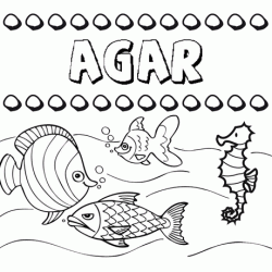 Dibujos de los nombres. Nombre Agar para pintar, colorear e imprimir