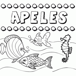Dibujos de los nombres. Nombre Apeles para pintar, colorear e imprimir