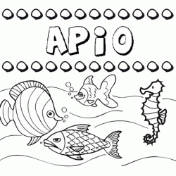 Dibujos de los nombres. Nombre Apio para pintar, colorear e imprimir